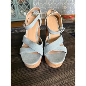 Veronica Beard Jean Lalana Ankle-Strap Platform Sandals Sz. 10